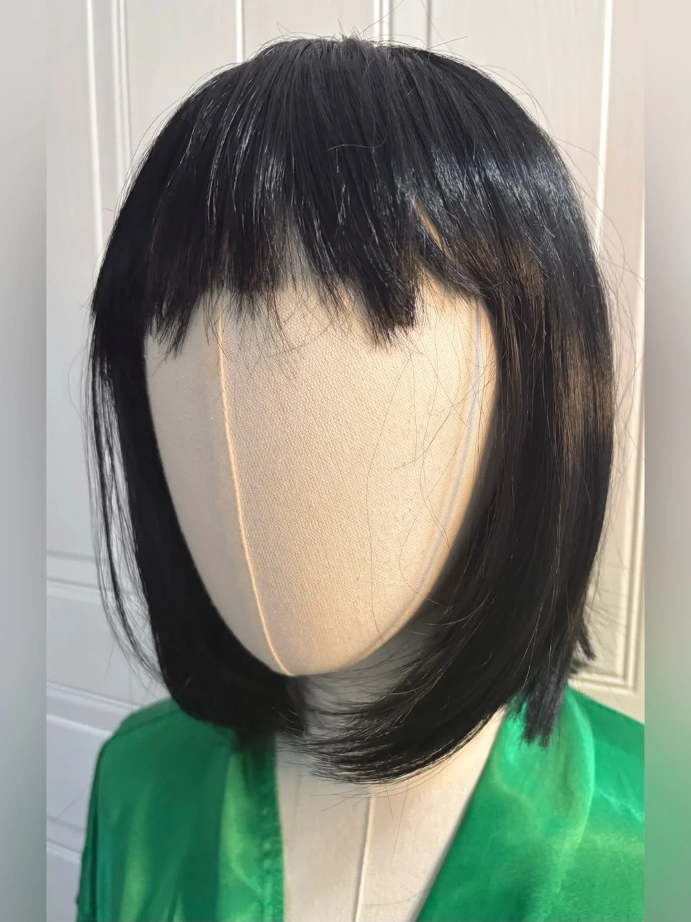 Lady Girl Black Bob Wig w/ Bangs Women's Short Straight Cosplay Party